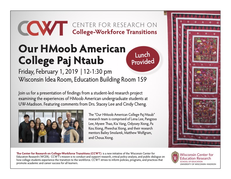 College Paj Ntaub presentation flyer.