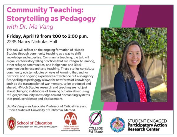 Dr. Ma Vang talk flyer.